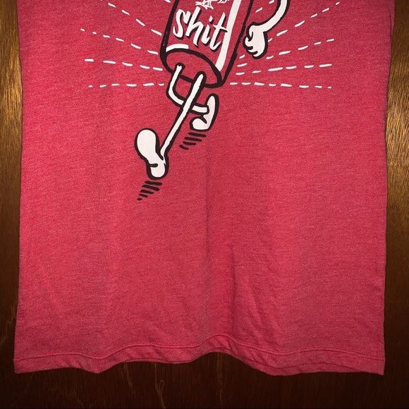 Women’s S HEADLINE SHIRTS Heathered Red Hot Shit Pepper Sauce Running Bottle Tee - Picture 4 of 7